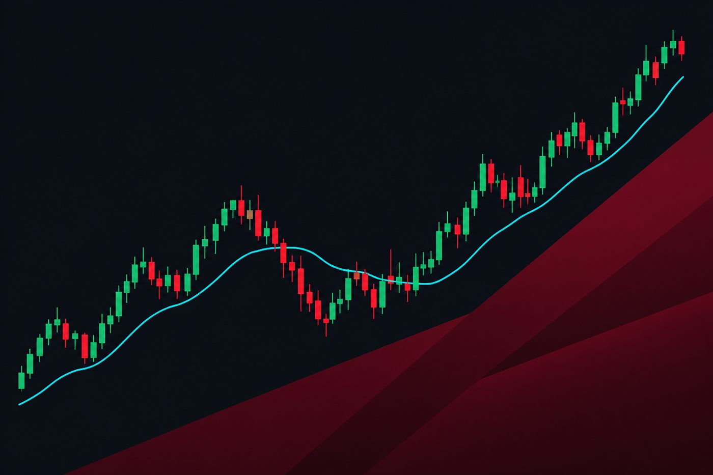 Clean candlestick and equity chart graphic